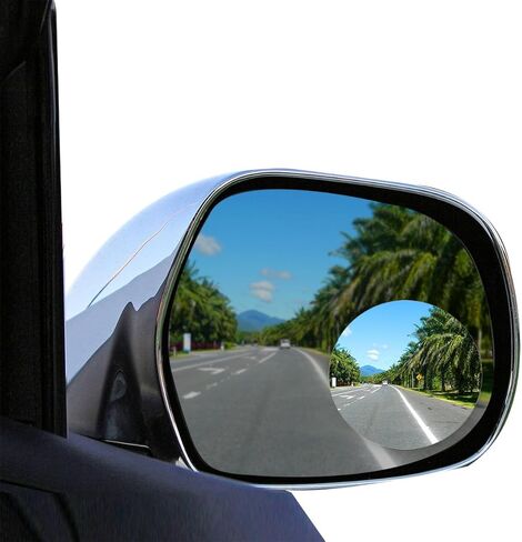 Lebogner 2 حزمة من مرايا البقع العمياء ملحقات السيارة، مرآة رؤية خلفية محدبة رفيعة من الزجاج عالي الدقة مقاس 2 بوصة، زاوية واسعة 360 درجة تدور 30 ​​درجة عصا قابلة للتعديل على المرآة لجميع السيارات وسيارات الدفع الرباعي والشاحنات in Kuwait