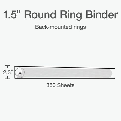 Oxford Ring Binders, 1" Round Ring Binders, View Binder, Covers on 3 Sides, XtraLife Hinge, Non-Stick, PVC-Free, Black, 225 Sheet Capacity (1002546) in Saudi Arabia