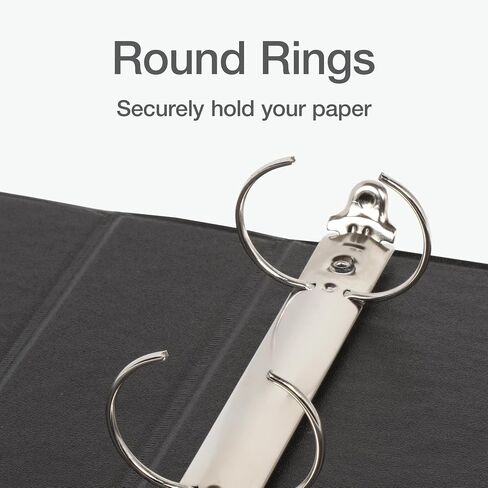 Oxford Ring Binders, 1" Round Ring Binders, View Binder, Covers on 3 Sides, XtraLife Hinge, Non-Stick, PVC-Free, Black, 225 Sheet Capacity (1002546) in Saudi Arabia
