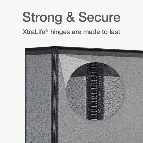 Oxford Ring Binders, 1" Round Ring Binders, View Binder, Covers on 3 Sides, XtraLife Hinge, Non-Stick, PVC-Free, Black, 225 Sheet Capacity (1002546) in Saudi Arabia