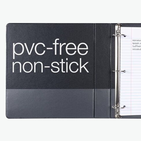 Oxford Ring Binders, 1" Round Ring Binders, View Binder, Covers on 3 Sides, XtraLife Hinge, Non-Stick, PVC-Free, Black, 225 Sheet Capacity (1002546) in Saudi Arabia