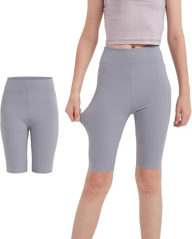Girls' 4" Volleyball Spandex Shorts Kid Cycling Capri Leggings Cheer Dance Athletic Workout School Summer Age 4-12 in Saudi Arabia
