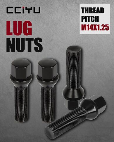 cciyu 20pcs 14x1.25 Extended Lug Bolts for I3 I8 M2 M4 F80 X2 X4 X6, 2,4 Series丨45mm Shank Conical Seat Aftermarket ET Lug Studs for Mini Clubman Paceman Roadster in Saudi Arabia