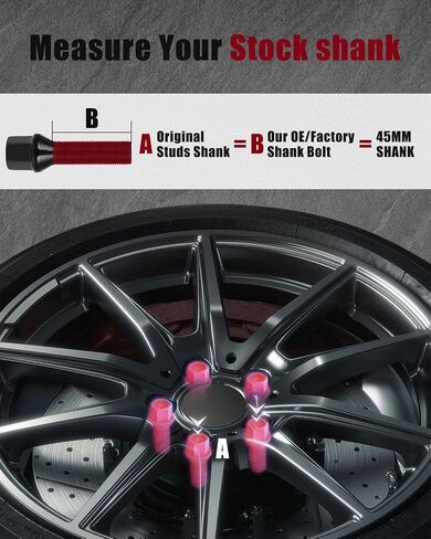 cciyu 20pcs 14x1.25 Extended Lug Bolts for I3 I8 M2 M4 F80 X2 X4 X6, 2,4 Series丨45mm Shank Conical Seat Aftermarket ET Lug Studs for Mini Clubman Paceman Roadster in Saudi Arabia