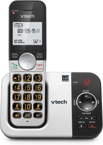 هاتف VTech اللاسلكي 2 سماعة مع شاشة كبيرة وأزرار كبيرة، DECT 6.0 مع معرف المتصل/انتظار المكالمات، مكبر صوت مزدوج كامل، وضع ECO، إعادة الاتصال بآخر 10 أرقام، سهل الاستخدام، VG231-2 in Saudi Arabia