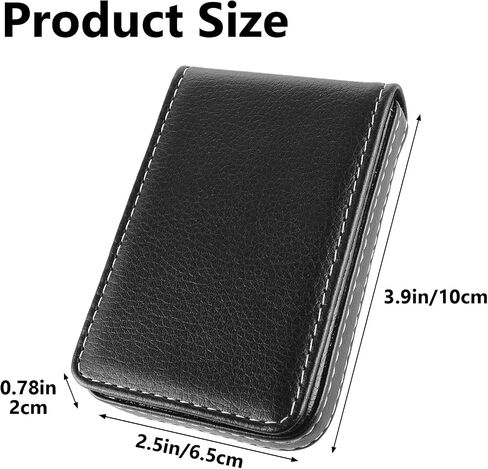 Business Card Holder Case PU Leather Business Card Organizer with Snap Closure, Vertical Pocket Design, Minimalist Rfid Blocking Wallet for Men Womencredit Cards and Id(1 PCS) in Saudi Arabia