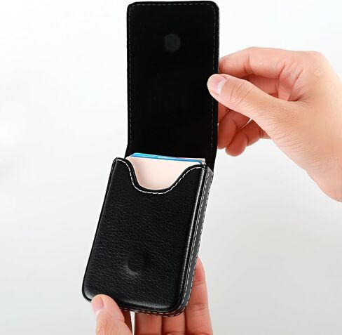 Business Card Holder Case PU Leather Business Card Organizer with Snap Closure, Vertical Pocket Design, Minimalist Rfid Blocking Wallet for Men Womencredit Cards and Id(1 PCS) in Saudi Arabia