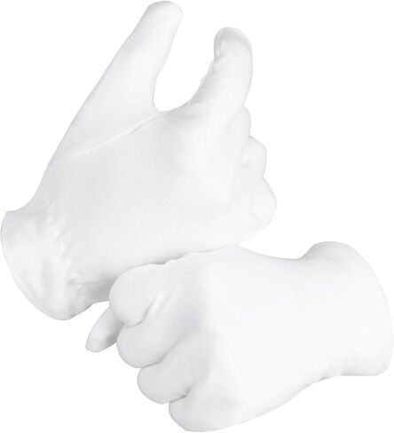 Yesland 6 أزواج من القفازات الموحدة البيضاء، قفازات قطنية ناعمة للاستعراض، قفازات رسمية لزي السهرة الرسمية، قفازات حارس الشرف للعملات المعدنية، فحص المجوهرات، مستحضرات التجميل، خادم الشرطة، جنازة in Kuwait