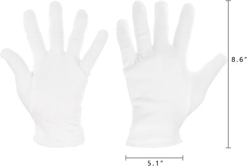 Yesland 6 أزواج من القفازات الموحدة البيضاء، قفازات قطنية ناعمة للاستعراض، قفازات رسمية لزي السهرة الرسمية، قفازات حارس الشرف للعملات المعدنية، فحص المجوهرات، مستحضرات التجميل، خادم الشرطة، جنازة in Kuwait