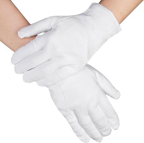 Yesland 6 أزواج من القفازات الموحدة البيضاء، قفازات قطنية ناعمة للاستعراض، قفازات رسمية لزي السهرة الرسمية، قفازات حارس الشرف للعملات المعدنية، فحص المجوهرات، مستحضرات التجميل، خادم الشرطة، جنازة in Kuwait
