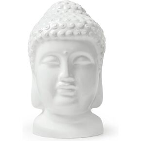 Ceramic Buddha Head Statues, Buddhism Religious Figurines,Sculpture Decoration Collection for Home and Office (Green)