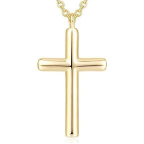 Cross Necklace for Women 14K Gold Cross Necklaces for Women Gold Cross Pendant Necklace Simple Gold Cross Chain Faith Jewelry Gifts for Women, 20mm 28mm 33mm