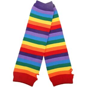 Clown Cosplay Costume Accessories Stripe High Socks Christmas Socks Over The Knee Child Rainbow Strips Fingerless Gloves Leg Warmer Arm Warmer