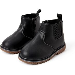 PATPAT Boys Girls Chelsea Boots Waterproof Kids Cowboy Boots Toddler Boots With Side Zipper for Toddler/Little Kid/Big Kid