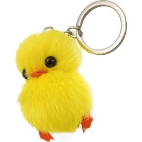 Adorable Genuine Mink Fur Duckling Keychain - Ethically Sourced, Available in Four Chic Colors