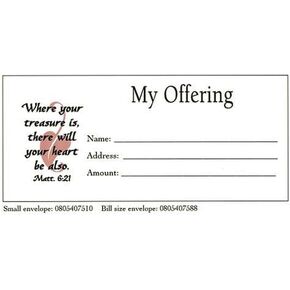 Broadman Church Supplies My Offering Bill Size Envelope, 100 Count