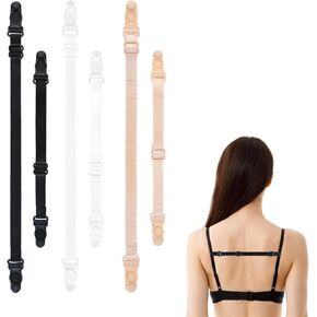 6 Pcs Bra Strap Holders for Slipping, Racer Back Conceal Bra Straps, Women's Elastic Bra Strap Holder Bra Clips to Make Racerback Conceal Straps Bra Accessories