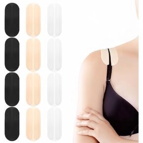 6 Pairs Silicone Bra Strap Cushion, Bra Strap Holders for Slipping Bra Strap Pads Soft No Dents Non-Slip Shoulder Pads for Bra Straps to Ease Shoulder Discomfort (Black, White, Skin Color)