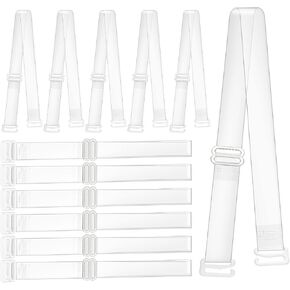Clear Bra Straps, 6 Pairs Invisible Bra Straps Non-slip Transparent Bra Straps 15 Mm Thin TPU Straps Dance Bra Clear Straps Adjustable Clear Shoulder Straps Replacement for Women Girls Strapless Bras