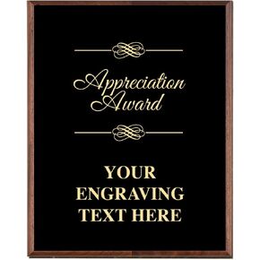 Corporate Appreciation Plaques - 5 x 7 Gold Etched Recognition Trophy Plaque Awards Prime