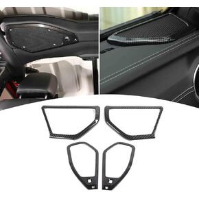 for 2024 Jeep JL A Pillar Roof Speaker Trim Cover Compatible with 2024 Jeep Wrangler JL JLU & Gladiator JT Carbon Fiber Interior Accessories 4pcs