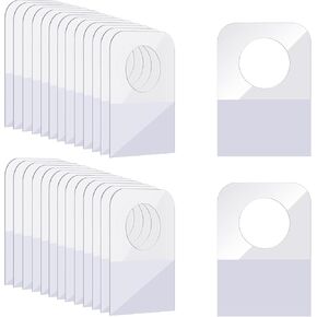 Prudiut 500 Pcs Hang Tabs Round Hole Hanging Tabs Self Adhesive Hang Tags Plastic Hanging Stickers Clear Hang Tabs for Retail Small Items, Handicrafts, Jewelry Display