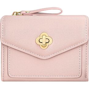 BIAOTIE Small Wallet for Women Leather Bifold Pocket Wallet RFID Blocking Credit Card Holder Cute Purse with Zipper Coin Pocket (Black)
