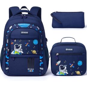 Fimibuke Kids Backpack for School Boys - 3 PCS Waterproof Teen Boy Backpack with Lunch Box & Pencil Pouch Set, School Bag Bookbag Daypack for Kindergarten Elementary Middle School, Age 5+(Dinosaur)