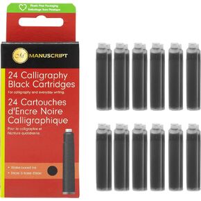 Manuscript Ink Refills - Black, Pkg of 24