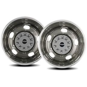 Pacific Dualies 30-1950 Polished 19.5 Inch Stainless Steel Wheel Simulator Kit for 1974-2005 Chevy GMC HD 3500/P30 Truck