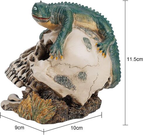 Halloween Skeleton Head Horror Lizard Statue Head Skulls Figurine Resin Skull Head Realistic Skeleton Skull Statue Figurine Outdoor Graveyard Decor Halloween Skull Statue Gothic Car Home Decoration in Saudi Arabia