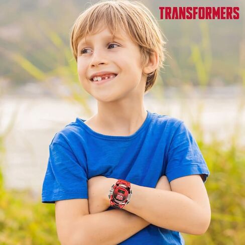 Transformers Kids Watch – LCD Display, Metallic Bezel, Adjustable Comfortable Strap, Collectible Tin – Perfect for Boys and Girls in Saudi Arabia