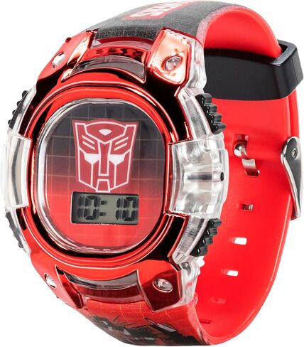 Transformers Kids Watch – LCD Display, Metallic Bezel, Adjustable Comfortable Strap, Collectible Tin – Perfect for Boys and Girls in Saudi Arabia