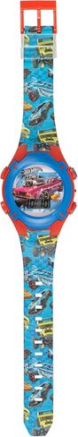Hot Wheels Kids Watch – Rotating Dial Lights, LCD Display, Adjustable Comfortable Strap, Collectible Tin – Perfect for Boys and Girls in Saudi Arabia