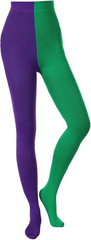 Mardi Gras Tights Purple Yellow Green Dance Leggings for Party Costume Supplies in Saudi Arabia