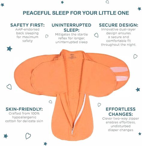 LullaBaby "Double Dream Swaddle: Exclusive Dual Wing Design, Pediatrician-Endorsed, Ultra-Soft Cotton, 0-2 Months, 6-14 lbs - White Sand in Saudi Arabia