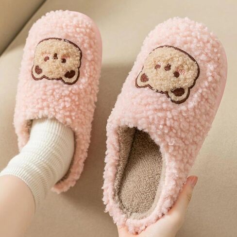 Cozy Bear Slippers Comfy Autumn Winter Slippers, Fuzzy Plush Winter Indoor Outdoor Cartoon in Saudi Arabia