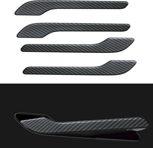 Door Handle Cover FIt for Tesla Model 3/Model y 2017-2024,Carbon Fiber Door Handle Wrap for Car Door Handle Sills Protection Wrap Accessories 4PCS (Matt Carbon Fiber Pattern) in Saudi Arabia