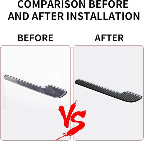 Door Handle Cover FIt for Tesla Model 3/Model y 2017-2024,Carbon Fiber Door Handle Wrap for Car Door Handle Sills Protection Wrap Accessories 4PCS (Matt Carbon Fiber Pattern) in Saudi Arabia