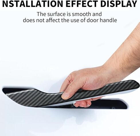 Door Handle Cover FIt for Tesla Model 3/Model y 2017-2024,Carbon Fiber Door Handle Wrap for Car Door Handle Sills Protection Wrap Accessories 4PCS (Matt Carbon Fiber Pattern) in Saudi Arabia