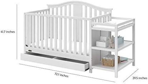 Graco Solano 4-in-1 Convertible Crib with Drawer (Espresso) – GREENGUARD Gold Certified, Crib with Drawer Combo, Includes Full-Size Nursery Storage Drawer, Converts to Toddler Bed and Full-Size Bed in Saudi Arabia