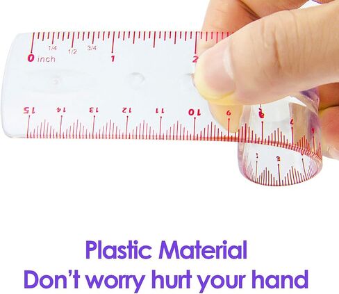 Soft Flexible Rulers 6-Inch, Flexible Protractor, 2 Flexible Triangle and 1 Flexible Wave, 5 in 1 Pack, School Supplies, Purple in Saudi Arabia