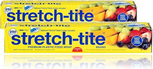 Stretch Tite Premium Plastic Food Storage Wrap with Slide Cutter, Self-Sealing and Thicker (250 sq ft, Pack of 1) in Saudi Arabia