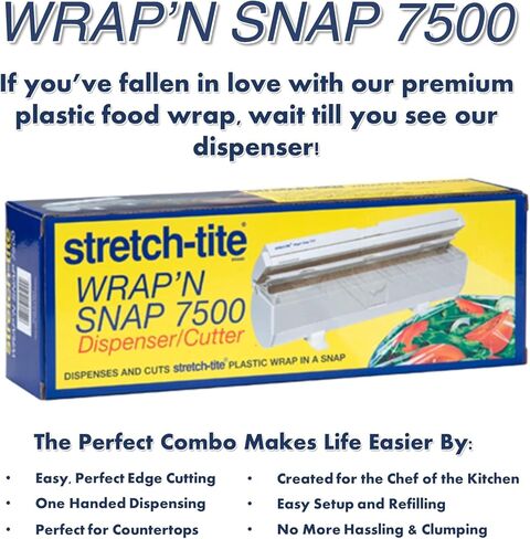 Stretch Tite Premium Plastic Food Storage Wrap with Slide Cutter, Self-Sealing and Thicker (250 sq ft, Pack of 1) in Saudi Arabia