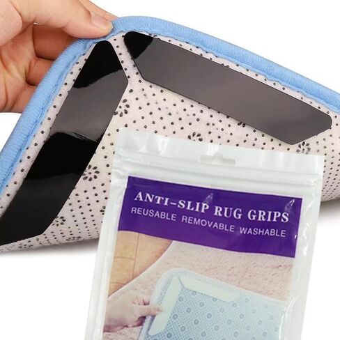 12 قطعة من شريط البساط الأسود المعيني، مقابض قابلة لإعادة الاستخدام وقابلة للغسل للسجاد، وسادات سجاد مزدوجة الجوانب غير قابلة للانزلاق للأرضيات الصلبة، سدادات سجاد لمنع الانزلاق ومنع تجاعيد السجاد in Kuwait