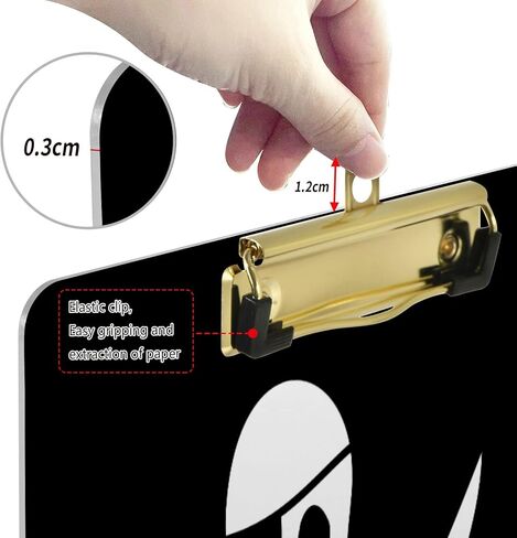 لوحة مشبك من الأكريليك للمكتب والمدرسة والتمريض على شكل زرافة باللون الأصفر بحجم حرف A4 قياسي مقاس 9 × 12.5 بوصة مع مشبك معدني فضي منخفض المظهر in Kuwait