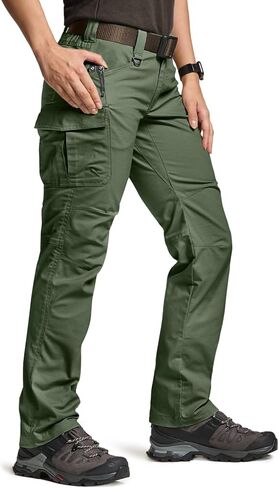 CQR Women's Flex Stretch Tactical Pants, Water Resistant Ripstop Work Pants, Outdoor Hiking Cargo Pants with Pockets in Saudi Arabia