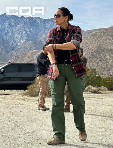 CQR Women's Flex Stretch Tactical Pants, Water Resistant Ripstop Work Pants, Outdoor Hiking Cargo Pants with Pockets in Saudi Arabia
