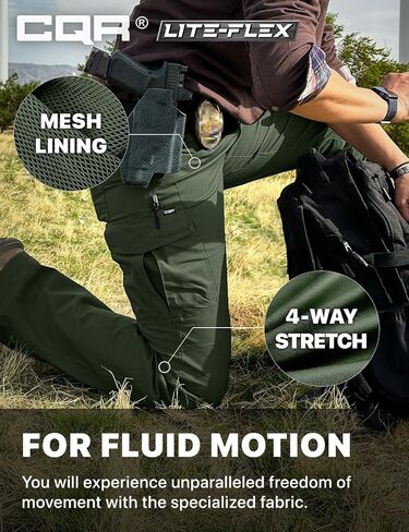 CQR Women's Flex Stretch Tactical Pants, Water Resistant Ripstop Work Pants, Outdoor Hiking Cargo Pants with Pockets in Saudi Arabia