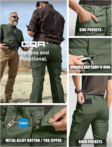 CQR Women's Flex Stretch Tactical Pants, Water Resistant Ripstop Work Pants, Outdoor Hiking Cargo Pants with Pockets in Saudi Arabia